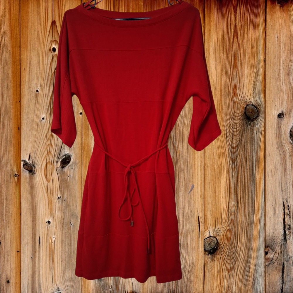 Sandra Darren Red Belted Dress Size Small New with Tag
